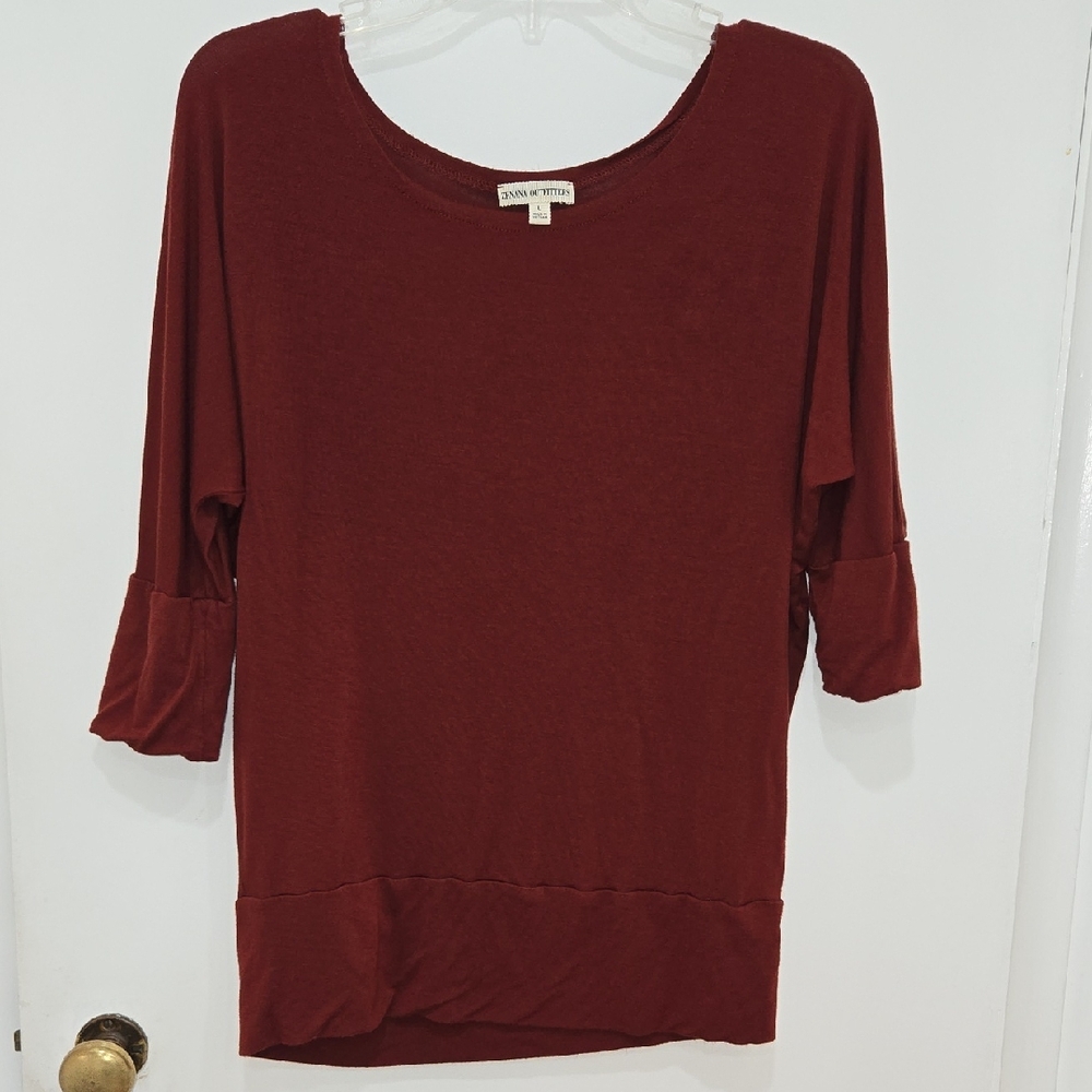 Zenana Outfitters Burgundy Long Sleeve Top